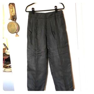 JCrew black linen cropped trouser